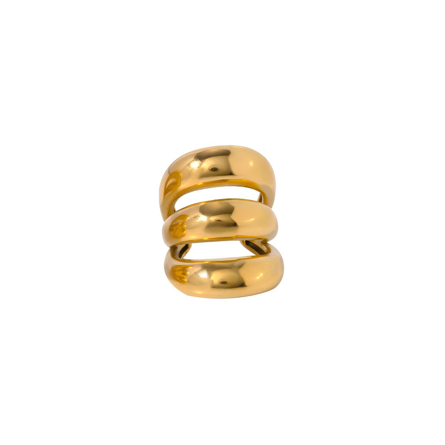 1 pezzo semplice serie classica geometrica in acciaio inossidabile placcato oro 18K orecchini a clip stile femminile h5 